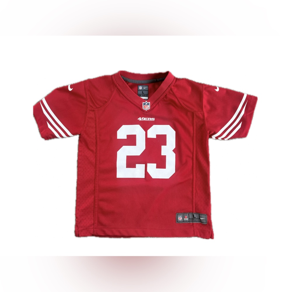 Nike NFL Players On-Field Jersey Youth 49ers, Youth L fits 6-7Y (Red #23 Bush)